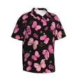 thumbnail image 2 of Easygdp Girl Butterfly Men's Hawaiian Shirts Print Lapel Short Sleeve for Beach, vacation, party, casual occasions - Large, 2 of 9