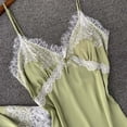 thumbnail image 5 of SELONE Pajama Set for Women Plus Size Lingerie Lace Robe Long Sleeve Sleeveless 2 Piece Set Fashion Lingerie Dress Nightdress Nightgown Sleepwear for Valentines Anniversary Wedding Honeymoon Green XL, 5 of 5