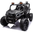 thumbnail image 3 of 4WD 24 Volt Ride on Toys with Remote, Joyracer Power Car Wheels with 800W Motors, Bluetooth, Spring Suspension, LED Light, Black, 3 of 10