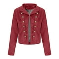 thumbnail image 6 of THDHVS Jackets for Women,Womens Jacket,Women's Fashion Jackets Fall Clothes Long Sleeve Open Front Cropped Coat Outwear Red XL, 6 of 8