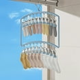 thumbnail image 2 of Shoreew Metal Sock Drying Rack Windproof Design 20 Clips Clothes Hanger Dryer Indoor Outdoor Clothes Drying Rack, 2 of 7