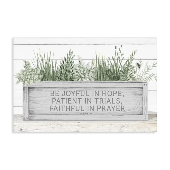 Stupell Industries Cottage Be Joyful Flower Box Canvas Art, 24 x 16, by Janice Gaynor