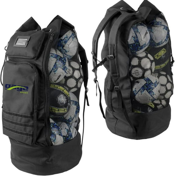 Gagasport XL Soccer Ball Bag – Heavy-Duty Mesh Backpack for Volleyball, Basketball, Water Sports | 2 Front Pockets | Adjustable Straps | Coach  Equipment Storage Bag