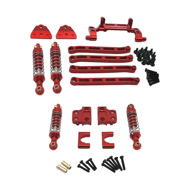 Bunblic 1/12 RC Car Spare Parts Kit Front Rear Shock Absorber Metal Upgrade Part Metal Shock Mount for MN82S Modification RC Vehicles red