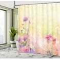 thumbnail image 3 of Ambesonne Pink Shower Curtain, Vintage Magnolia Blooms, 69"Wx84"L, Pink Pale Yellow, 3 of 5