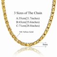 thumbnail image 4 of Hip Hop Byzantine Box Chain Set Solid 14K Yellow Gold Jewelry Sets For Men/Women Hot Sale RU Necklace & Bracelet, 4 of 6