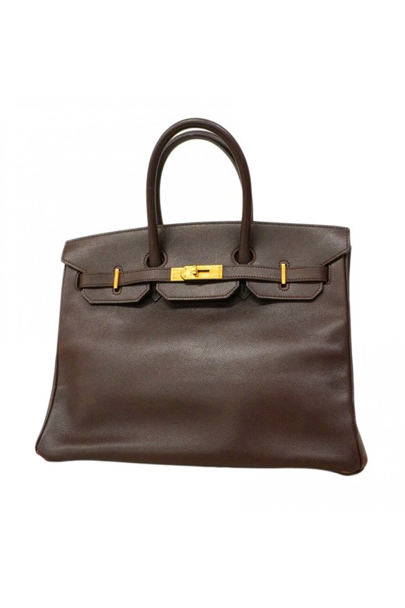 Pre-Owned Hermes Herms Birkin 35 Couchvel Ebene Handbag with Z Stamp for Women