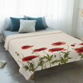 thumbnail image 4 of Red Spring Floral Blanket Soft Cozy Warm Throw Blanket for Couch, Plush Fuzzy Flannel Fleece Blankets for Sofa, Farmhouse Flowers Elegant Pastoral Rustic Bed Blankets Gifts for Men, 40"x50", 4 of 9