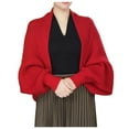 thumbnail image 2 of HJYCHN Head Scarf Women Fashion Knitted Shawl Loose Long Sleeve Cardigan Functional Scarf Scarves Shawls for Women Red One Size, 2 of 3