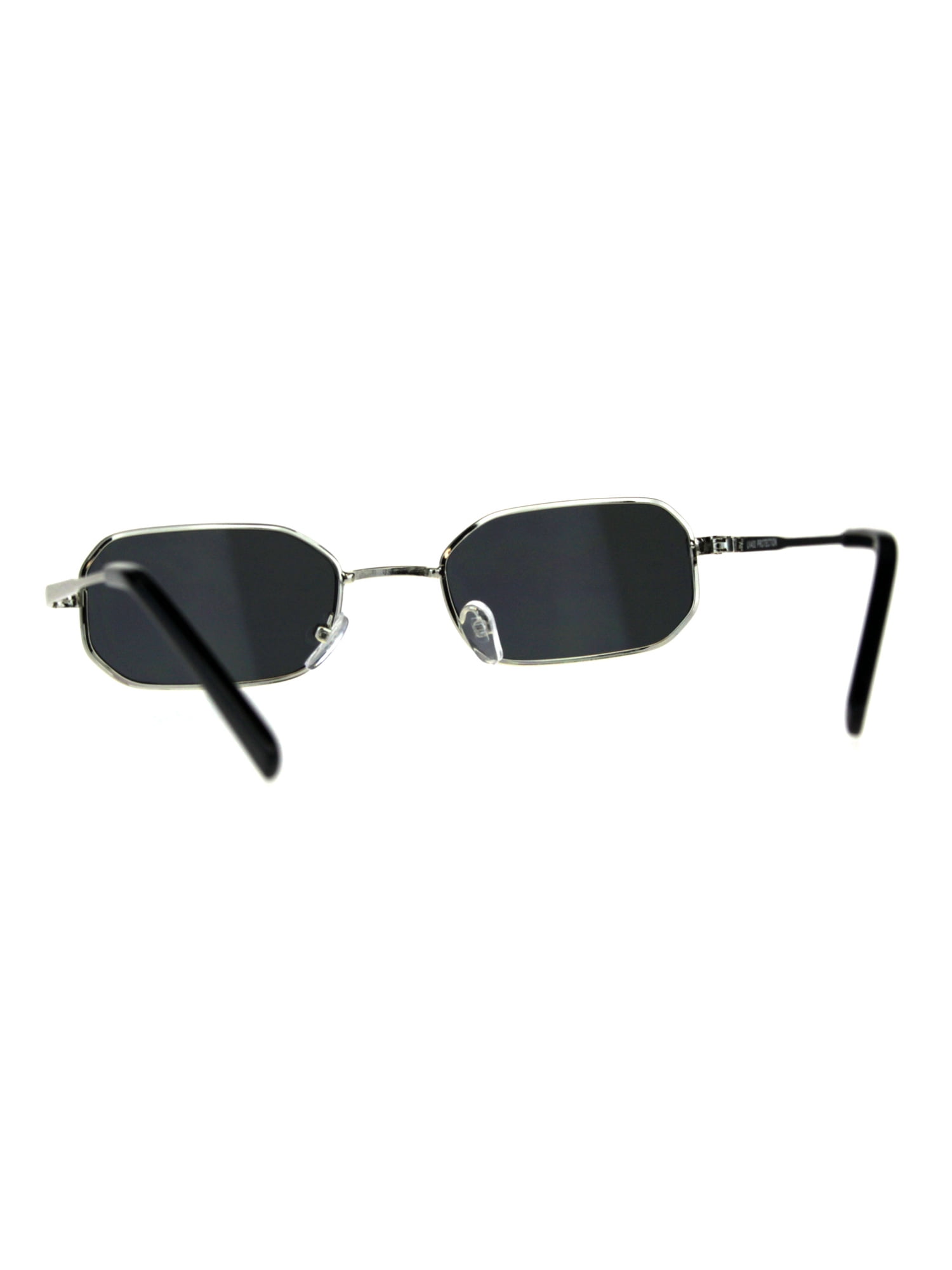 Mens Narrow Metal Rim Rectangular Hippie Pimp Sunglasses  display picture 1