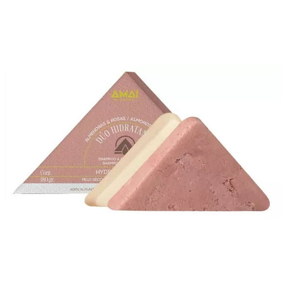 AMAI Dúo Hidratante en Barra Shampoo y Acondicionador - Rosas y Almendras
