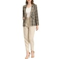 thumbnail image 3 of MODA NOVA Juniors Notched Lapel One Button Hip Length Houndstooth Blazer, 3 of 7