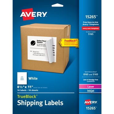 Avery Easy Peel Address Labels, Sure Feed Technology, Permanent Adhesive,  1