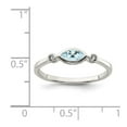 thumbnail image 2 of 925 Sterling Silver Polished Aquamarine and White Topaz Ring Size 7 Ring for Women - .31 cwt, 2 of 2