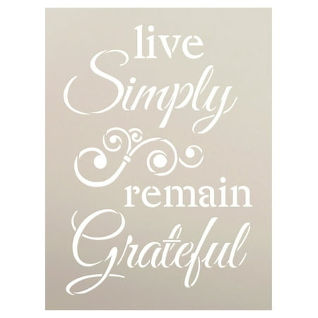 live simply remain grateful stencil by studior12 elegant swirl