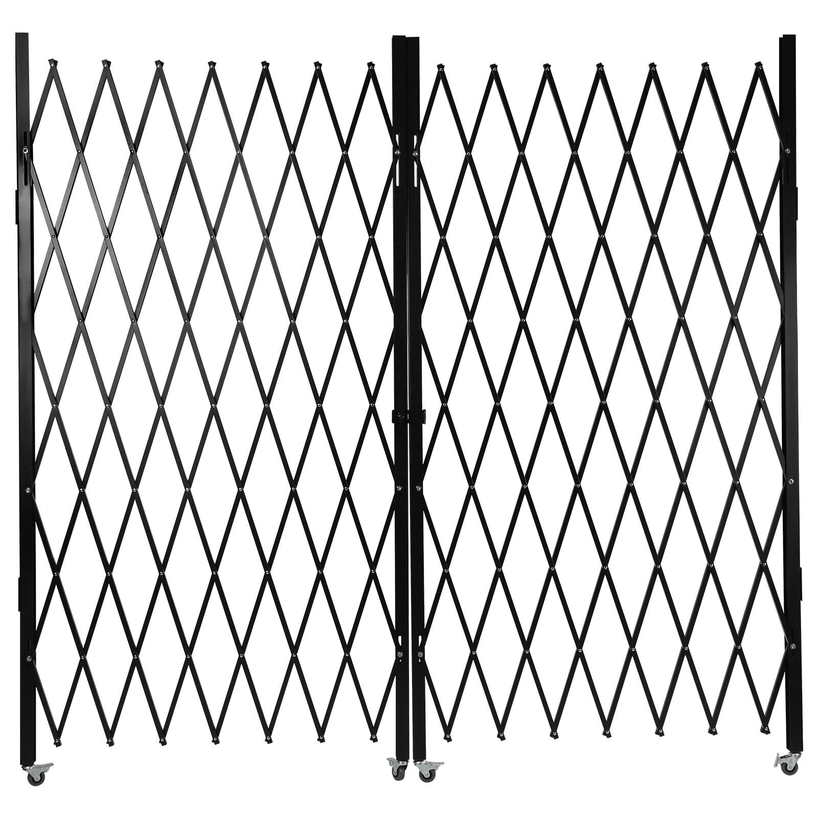 Miumaeov Folding Security Gate 6-1/2"H x 12" W Double Folding Door Wall Gate with 4 Universal Wheels