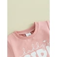 thumbnail image 6 of FEORJGP Toddler Baby Girls 2 Piece Outfit 0-3Y Infant Short Sleeve T-Shirt Letter Print Shirt Crew Neck Tops and Elastic Shorts Set Newborn Casual Cute Summer Clothes, 6 of 9