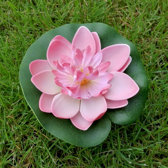 BESTONZON 8pcs Assorted Color Artificial Floating Lotus Flowers for Pond Garden Decor Plastic Plants