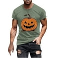 thumbnail image 2 of Pumpkin Graphic Tees for Men Halloween Costumes Fashion Holiday T Shirts Short Sleeve Crewneck Tops Going Out Outfits Funny Pullover Tshirts, S-5XL, 2 of 5