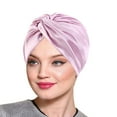 thumbnail image 1 of Women's Double Layer Satin-Like Sleep Cap, Twisted Design Headband for Beauty Sleep, Skincare Routine, Home Relaxation and Chemotherapy Comfort, Machine Washable Headwear, 1 of 4