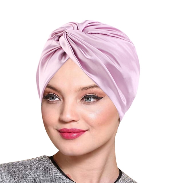 Women's Double Layer Satin-Like Sleep Cap, Twisted Design Headband for Beauty Sleep, Skincare Routine, Home Relaxation and Chemotherapy Comfort, Machine Washable Headwear