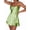 Fluorescent Green, variant on Women'S Elegant Satin A-Line Summer Sleevesless Bandage Back Spaghetti Strape Tiered Jumpsuits White M