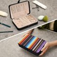 thumbnail image 7 of SKYSONIC Mexican Serape Travel Jewelry Box PU Leather Jewelry Organizer Ideal Gift for Women Girls, Portable Mini Jewelry Travel Case for Earrings Rings Necklaces Bracelets, 7 of 7