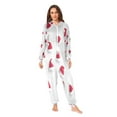 thumbnail image 5 of 1 Piece Adult Onesie Pajamas Cozy & Loose-Fit Sleepsuit Loungewear with Pockets Red Santa Claus Pattern X-Small, 5 of 7