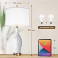SparkGlowy 27inch Tall Table Lamp Set of 2, 3way Dimmable Touch