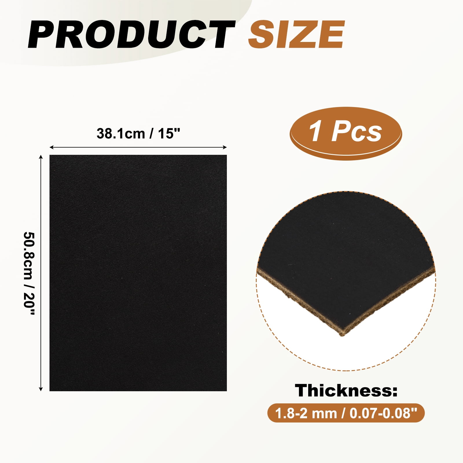 Uxcell Genuine Leather Sheets, 20" x 15" 4-5 oz (1.8-2mm) Thick Full Grain Leather Sheet Tooling Precut for Carving Engraving Molding Embossing Stamping, Dark Brown