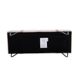 thumbnail image 4 of Guyou Modern Linen Rectangle Ottoman Bench with Two Straps and Metal Legs, Upholstered Bed End Bench Entryway Shoe Bench Dining Table Bench Footstool for Bedroom Living Room, Grey, 4 of 13