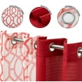 thumbnail image 4 of Mainstays Kingswood Solid and Printed Sheer Grommet Curtain Panel Set, 4 Piece, Red, 27.5" W x 63" L, 4 of 8