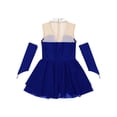 thumbnail image 6 of vastwit Kids Girls Skating Dance Dress with Fingerless Gloves Sleeveless One-Piece Leotard Dress Royal Blue 12, 6 of 7