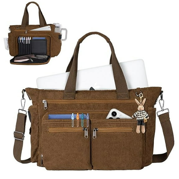 Messenger Bag for College with Laptop Compartments & Zipper Pockets Crossbody Teacher Large Tote Bag for Men and Women