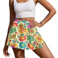 thumbnail image 3 of HELLHERO with Pockets Athletic Skort for Golf Tennis, Floral Print Polyester Spandex Blend High Waisted Golf Skirts Built-in Shorts, 3 of 9