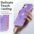 thumbnail image 2 of for iPhone 16 Plus Case, [Compatible with MagSafe][Anti-Yellowing][Military-Grade Protection] Shockproof Corner Enhanced Protection Magnetic Phone Case for iPhone 16 Plus,Purple, 2 of 6