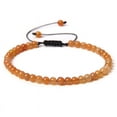thumbnail image 1 of Nvzi Pulsera de cuentas hecha a mano, pulsera de cuentas finas de 4 mm, pulsera tejida ajustable hecha a mano con cuentas de piedra natural (naranja), 1 of 5