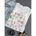 thumbnail image 3 of Hipster Fashion Sticker Art T-Shirt Women -Image by Shutterstock, Female 4X-Large, 3 of 4
