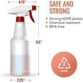 LiBa Spray Bottles (4 Pack,16 Oz), Refillable Empty Plastic Spray