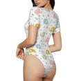 thumbnail image 3 of Naloa Little Elephant Women's Short-Sleeved Onesie, One-Piece Swimsuit for Parties, dates, clubs - Small, 3 of 9