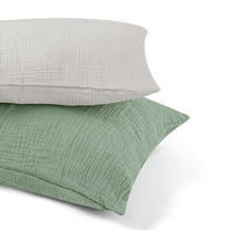 2 Pack for Toddler Pillowcase, Small Travel Pillow Cases Covers with Envelope Closure, Soft & Breathable Kids Pillowcase, Grey   Green（33*45cm）