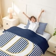 thumbnail image 3 of Erosebridal Initial D Letter Kid Twin Bedding, Abstract Stripe Duvet Cover Set, 2-Piece, No Comforter, 3 of 5