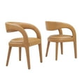thumbnail image 2 of Modway Pinnacle Vegan Leather Dining Chair Set of Two in Tan, 2 of 10