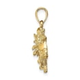 thumbnail image 2 of 14k Yellow Gold Polished Texture Finish Large Size3-D LEO Zodiac Charm Pendant, 2 of 4