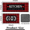 thumbnail image 3 of Red and Black Buffalo Plaid Kitchen Rug Set of 2, Farmhouse Style Kitchen Floor Mats, Absorbent Checkered Kitchen Decor Rugs 17 * 30+17 * 47 Inches, 3 of 6