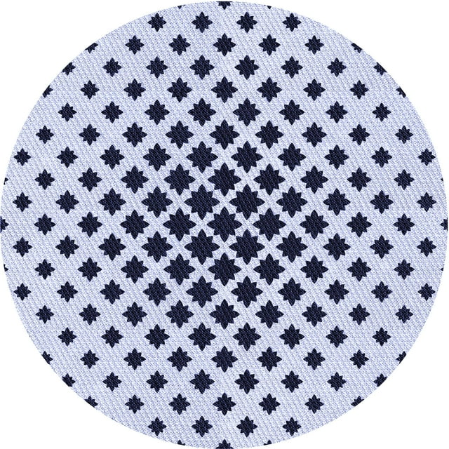 Ahgly Company Tapis Rond Lavable en Machine Intérieur Transitionnel Bleu Lavande, 4 Pieds Rond