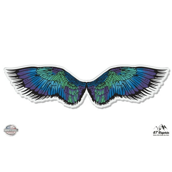 Wings Blue - 6" Vinyl Sticker - For Car Laptop I-Pad - Waterproof Decal