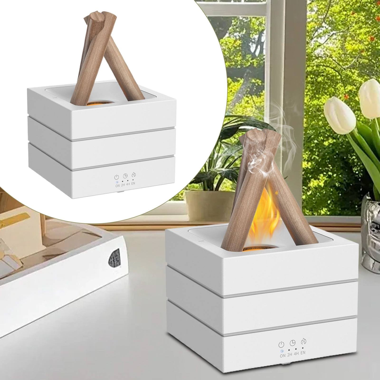 Gnwei 280ml Fireplace Diffuser Essential Oil 7 Colorful Large Flame Fire Humidifier Changing Aroma Diffuser for Aromatherapy Yoga Room Bedroom, Room, Office, Home, Auto Off