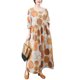 thumbnail image 1 of Vestido suelto de mujer Vintage estampado con bolsillo manga larga cuello redondo Casual vestido MABOTO  Vestido, 1 of 7