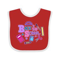Inktastic Back to School with School Supplies Girls Baby Bib
